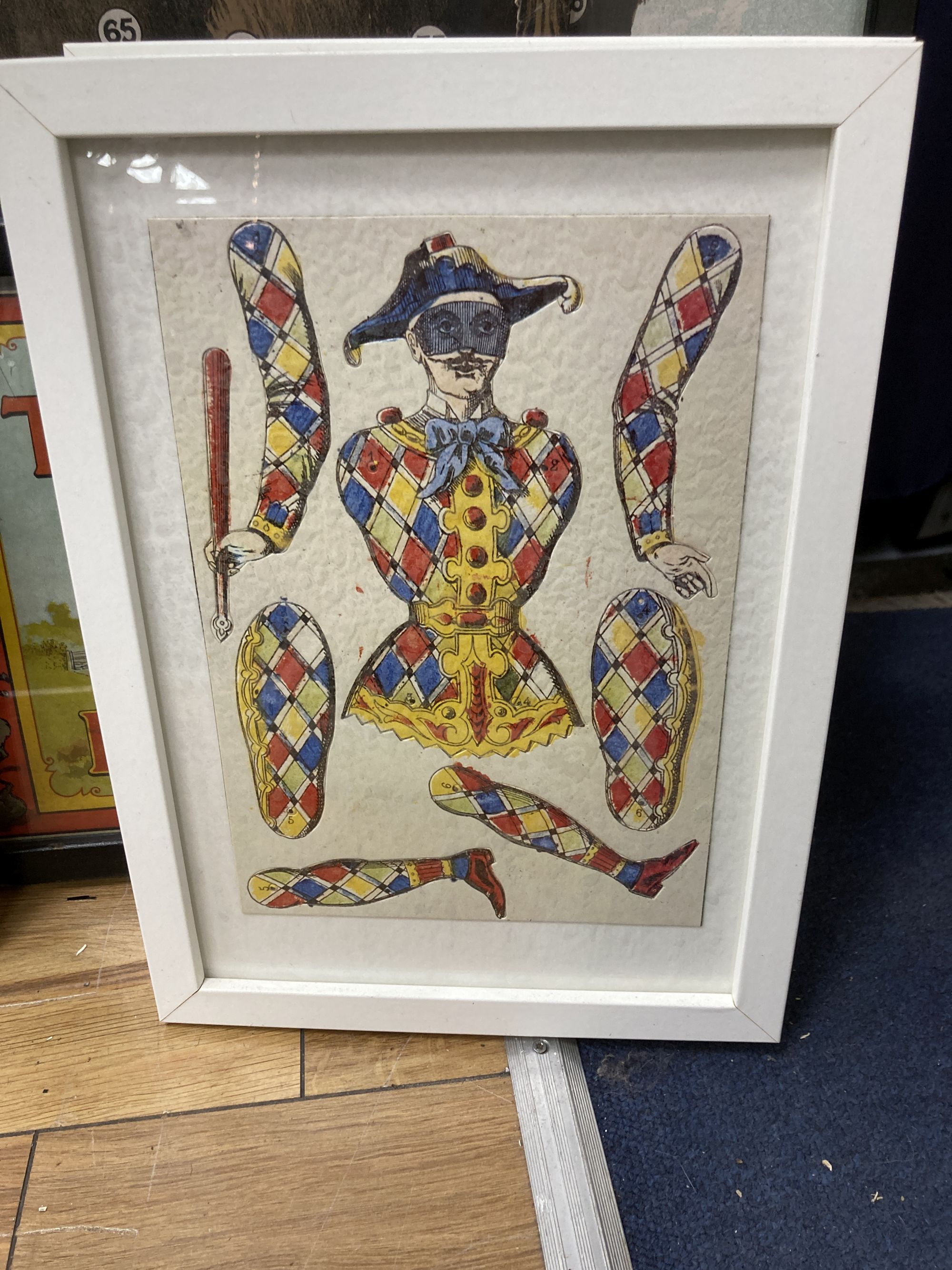 A group of Victorian and later chromolithographs and colour prints, including The tail-less donkey, 54 x 72cm and two jig-saw puzzles